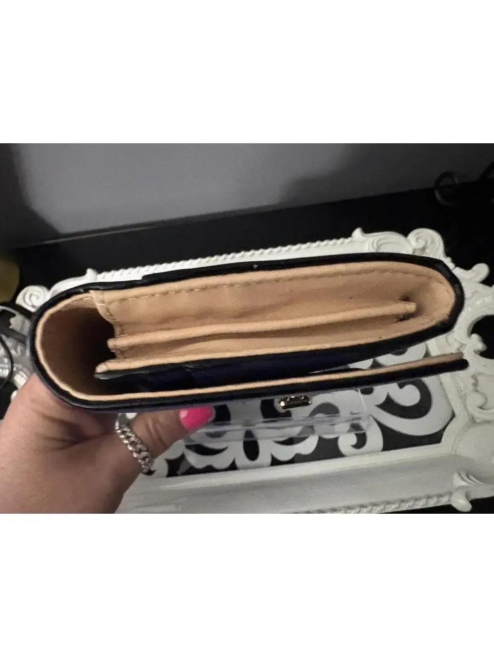 Kate Spade Royal Blue Leather Turnlock Flap Clutch Wallet Crossbody